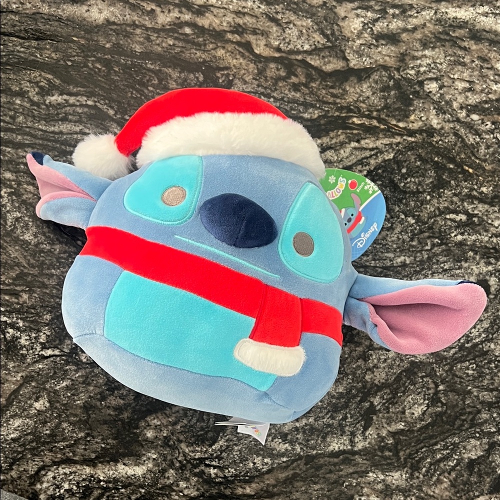 Disney Stitch SQUISHMALLOW with Santa Hat